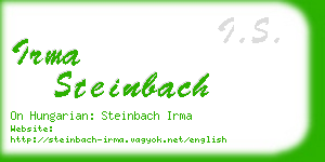 irma steinbach business card